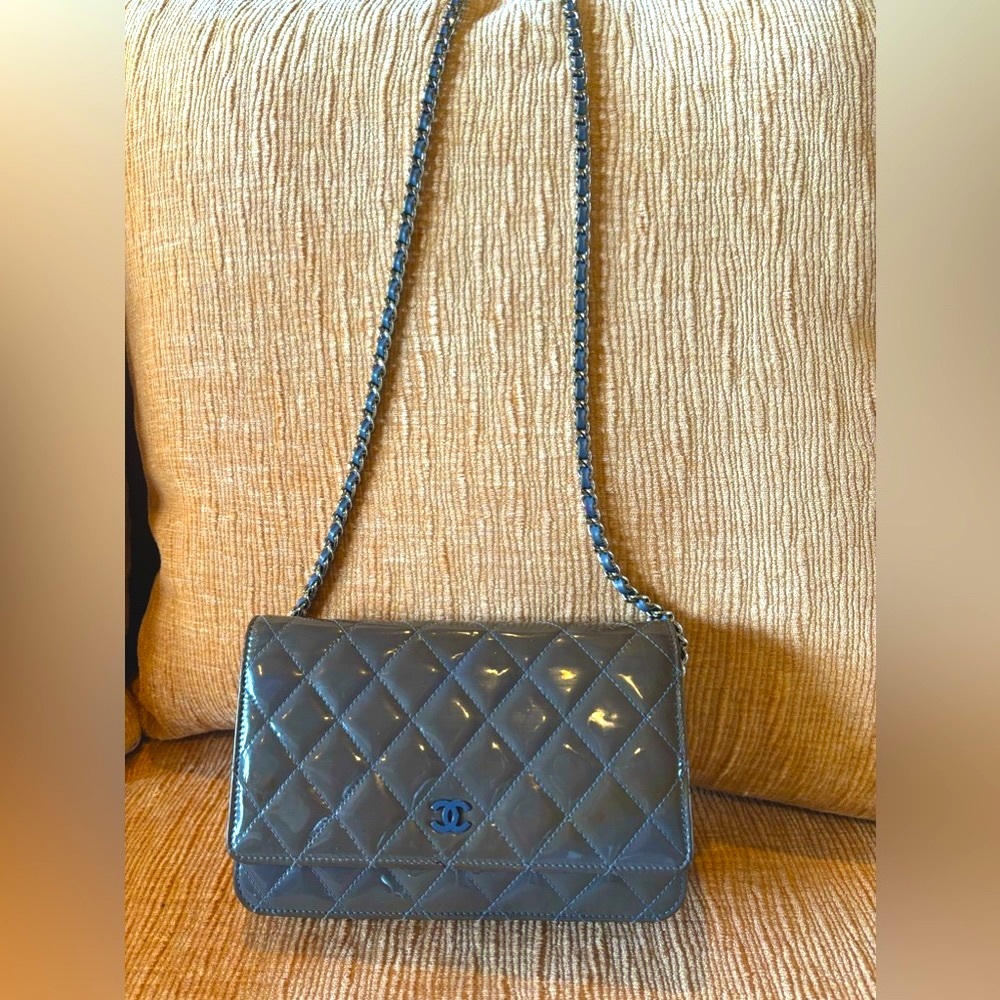 Chanel wallet on a chain crossbody limited edition patent leather